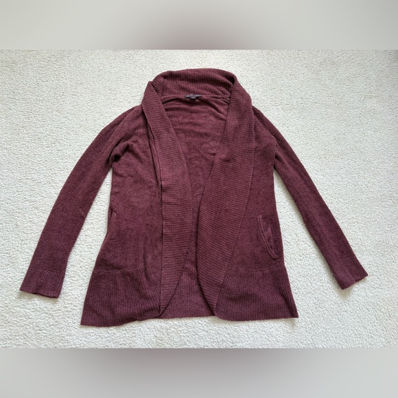 Barefoot Dreams Sweaters - Barefoot Dreams CozyChic Lite maroon red soft relaxed loungewear cardigan, sz M
